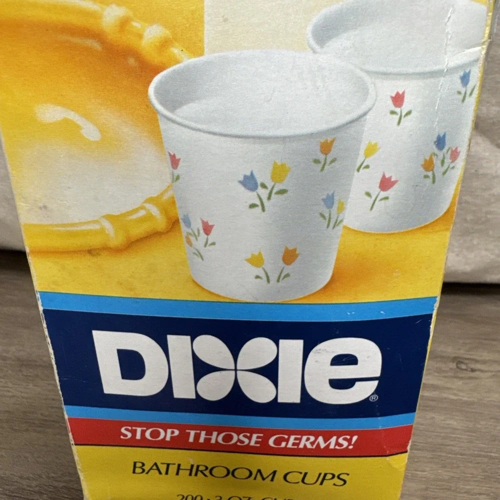 VTG 100+ Dixie Bathroom Cups 3oz Soft Tones Flower Floral Design NOB 1/2 sleeve